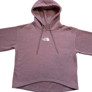 The North Face Womens XS Mauve Purple Cropped High Low Fleece Hoodie Sweatshirt